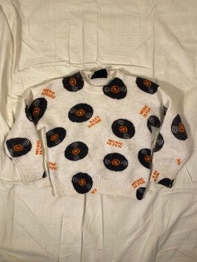 Girls Monoprix Music Record Sweater